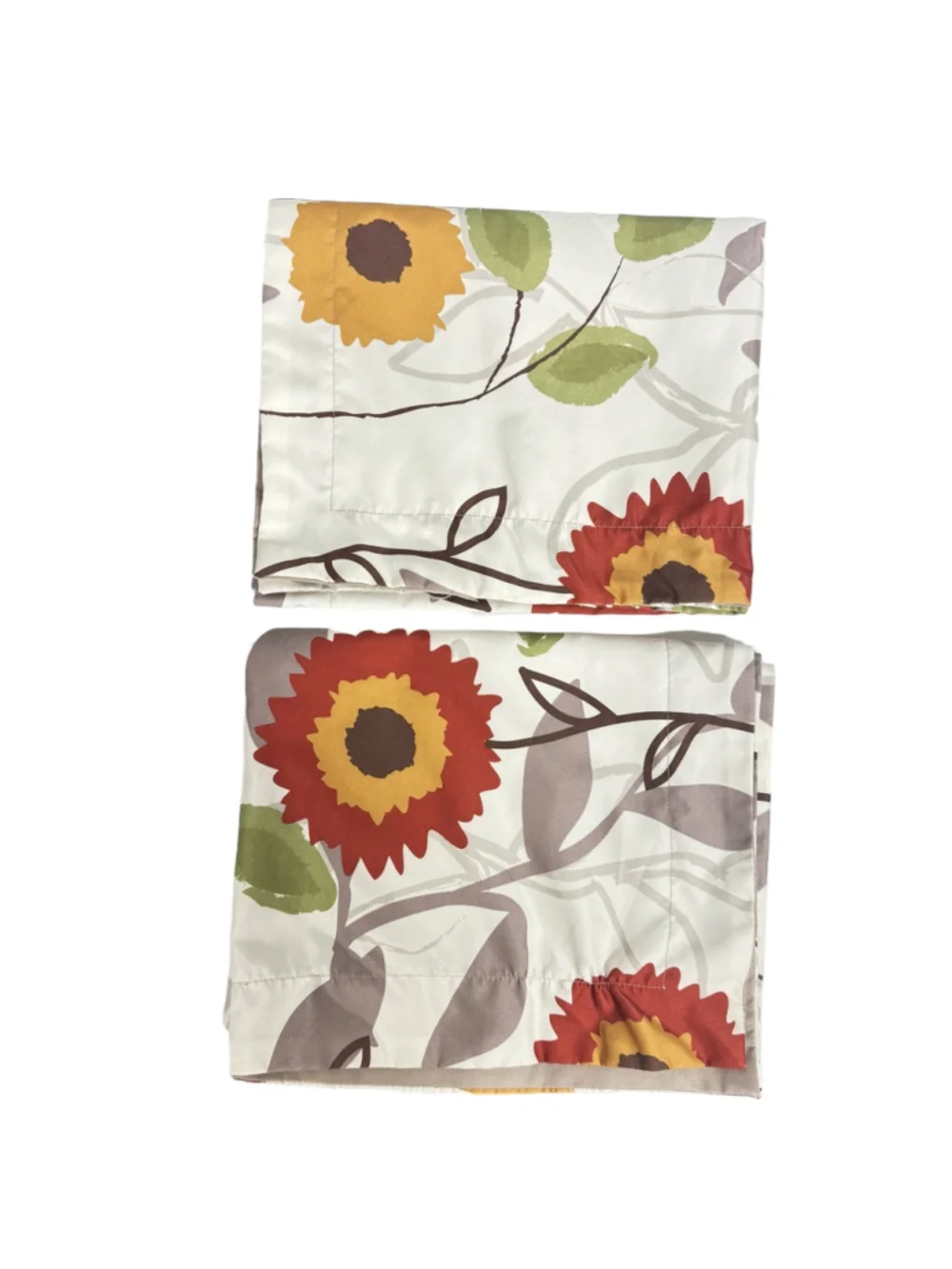 livingQUARTERS LOFT king Floral White Orange Gold Sunflowers Pillow Shams 20x36